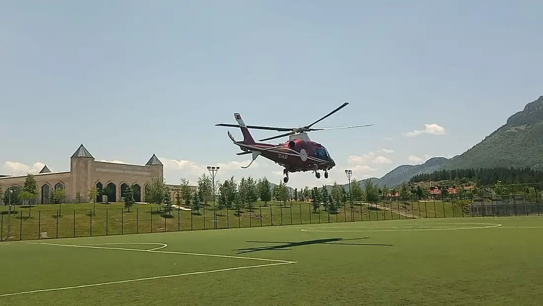 Konya'da felç geçiren hasta için hava ambulansı seferber oldu