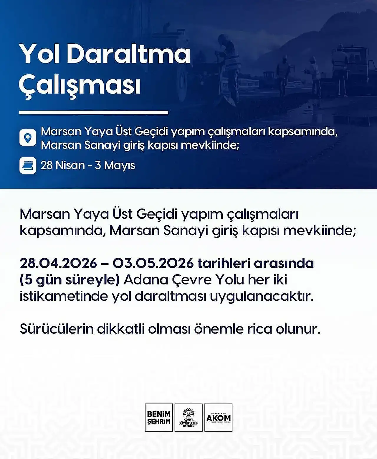 Konya'da trafik değişiyor: Sürücüler için önemli uyarı!