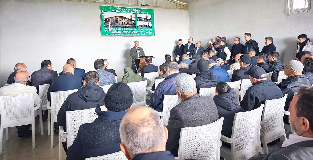 Konya'da cami temel atma töreninde yağmur sürprizi