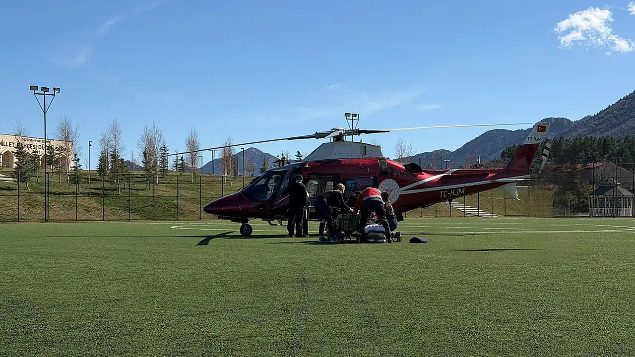 Konya'da kalp krizi geçiren hastanın imdadına hava ambulansı