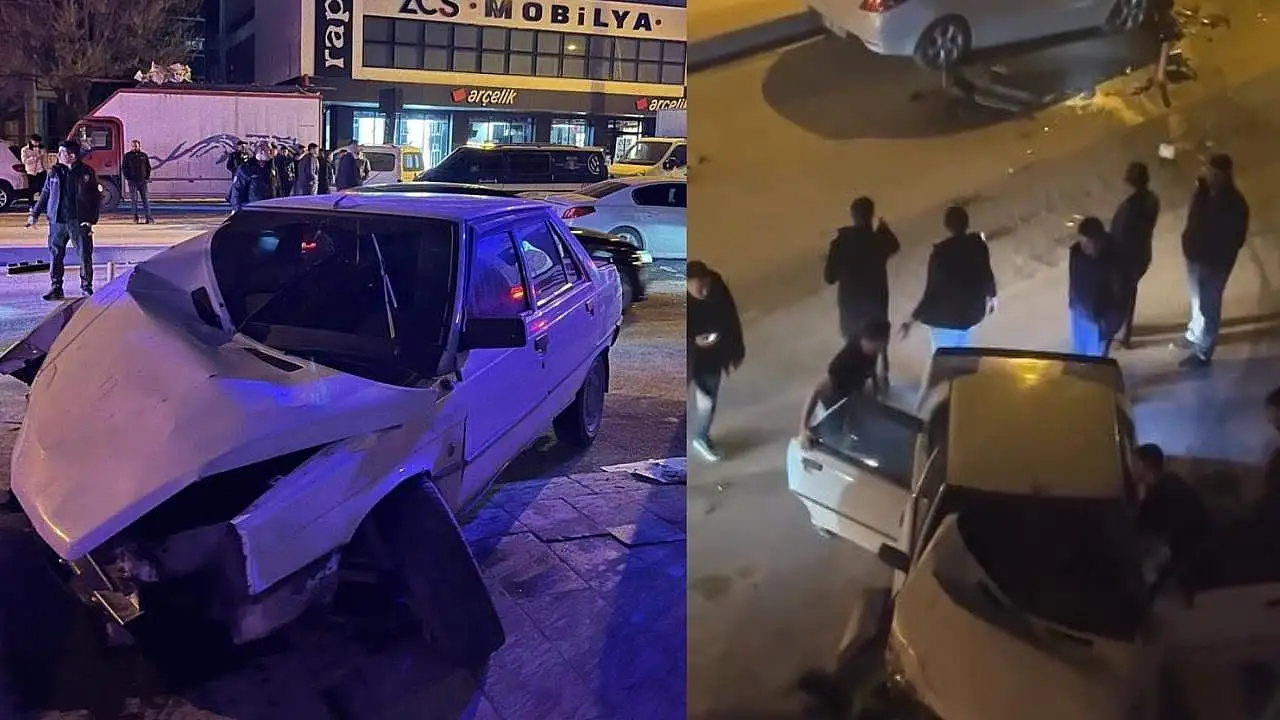 Konya'da tehlikeli sürüş kazayla sonuçlandı