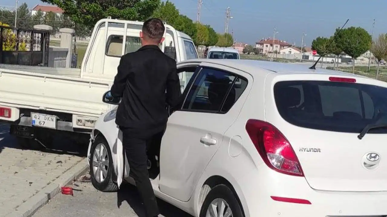 Konya'da zincirleme kaza: Bisikletli çocuk hastanelik oldu