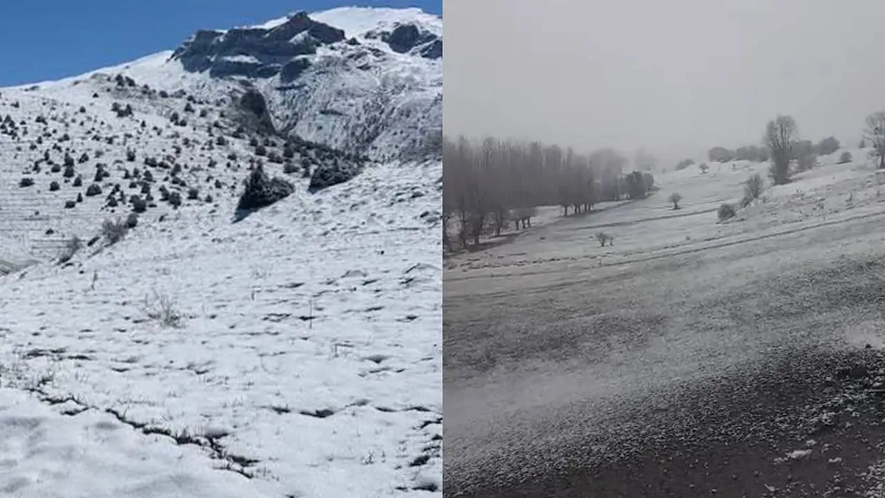 Konya'nın bu ilçesinde bahar yerine kar geldi