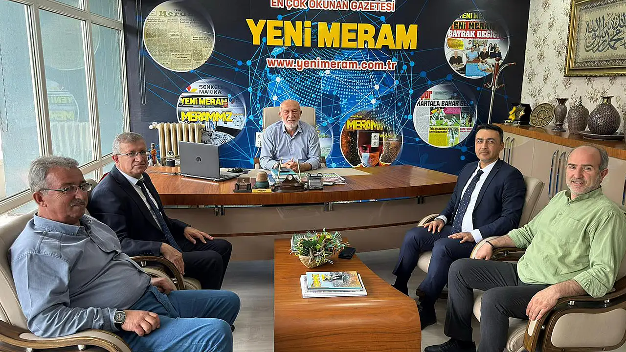 Yeni Meram İmtiyaz Sahibi ve Yönetim Kurulu Başkanı Ömer Sarıkulak, Genel Müdür Mehmet Hançerli, Genel Yayın Yönetmeni Muhammet Gümüş; Cumhurbaşkanlığı İletişim Başkanlığı Konya Bölge Müdürü Tuncay Karabulut ve Basın İlan Kurumu Konya Bölge Müdürü Halil İbrahim Parlak'ı ağırladı.
