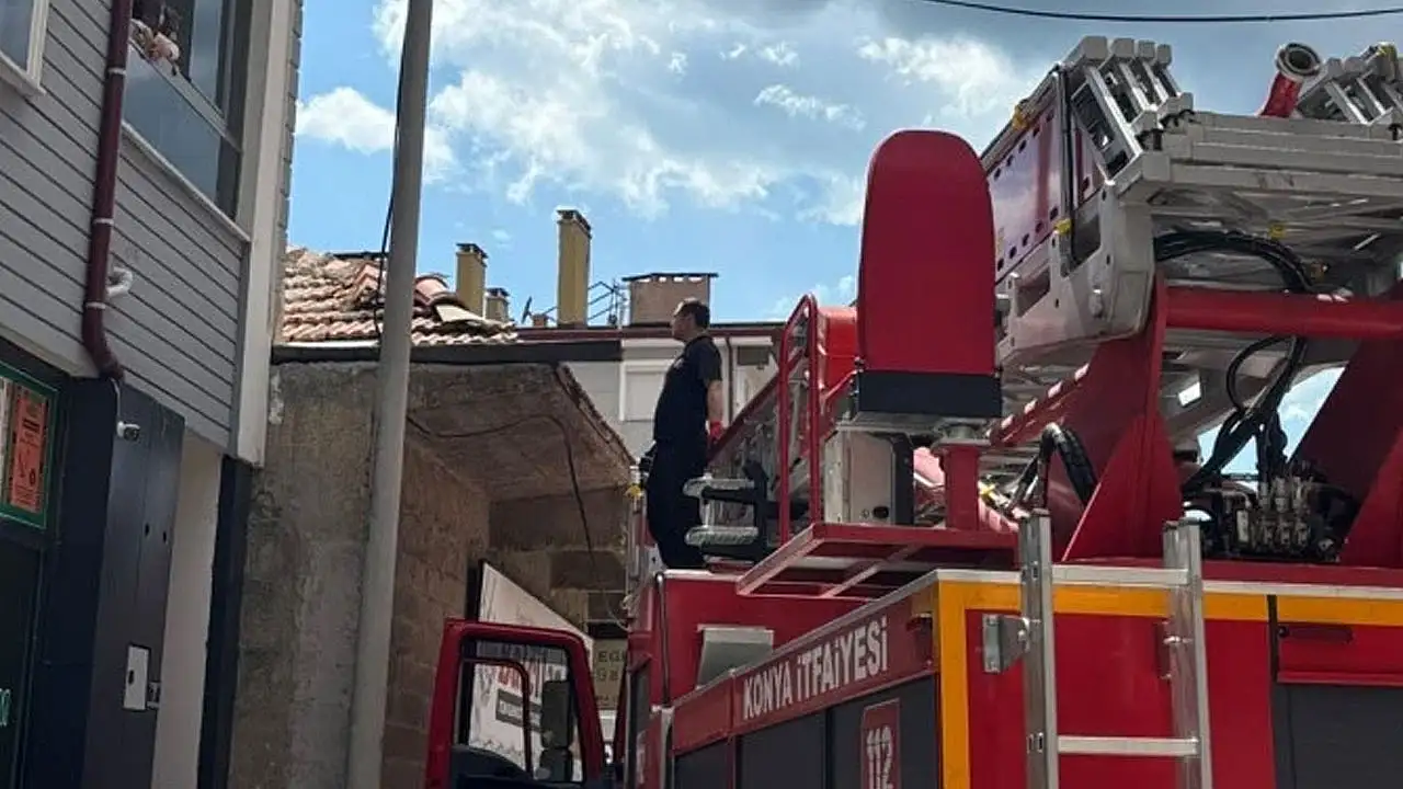 Konya'da minik misafirleri itfaiye kurtardı