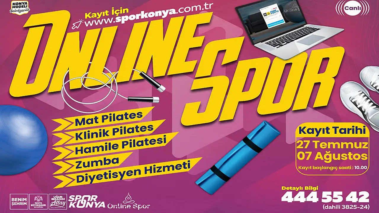 Konya Büyükşehirin sunduğu kadınlara Online Spor Eğitimleri başlıyor