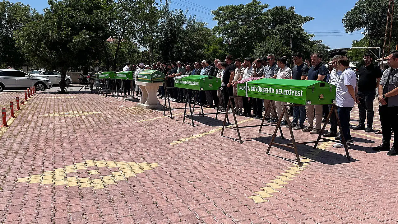 Konya'yı yasa boğan aile faciası! 5 kişi defnedildi