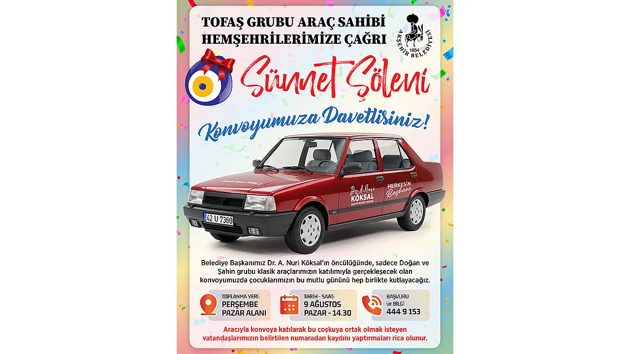 Konya'daki belediye başkanı aracıyla çocukları gezdirecek