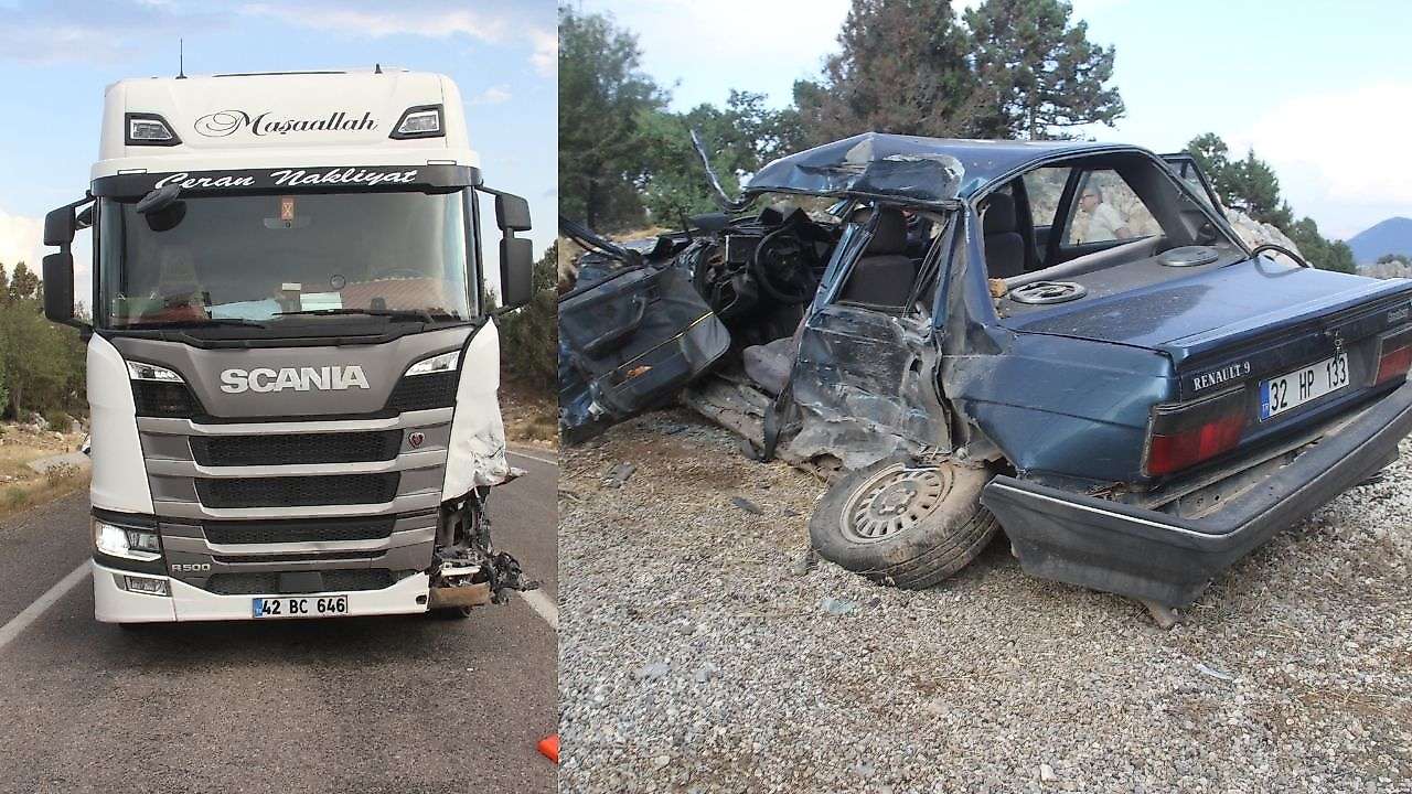 Konya'da otomobil ile tırın feci kazası can aldı