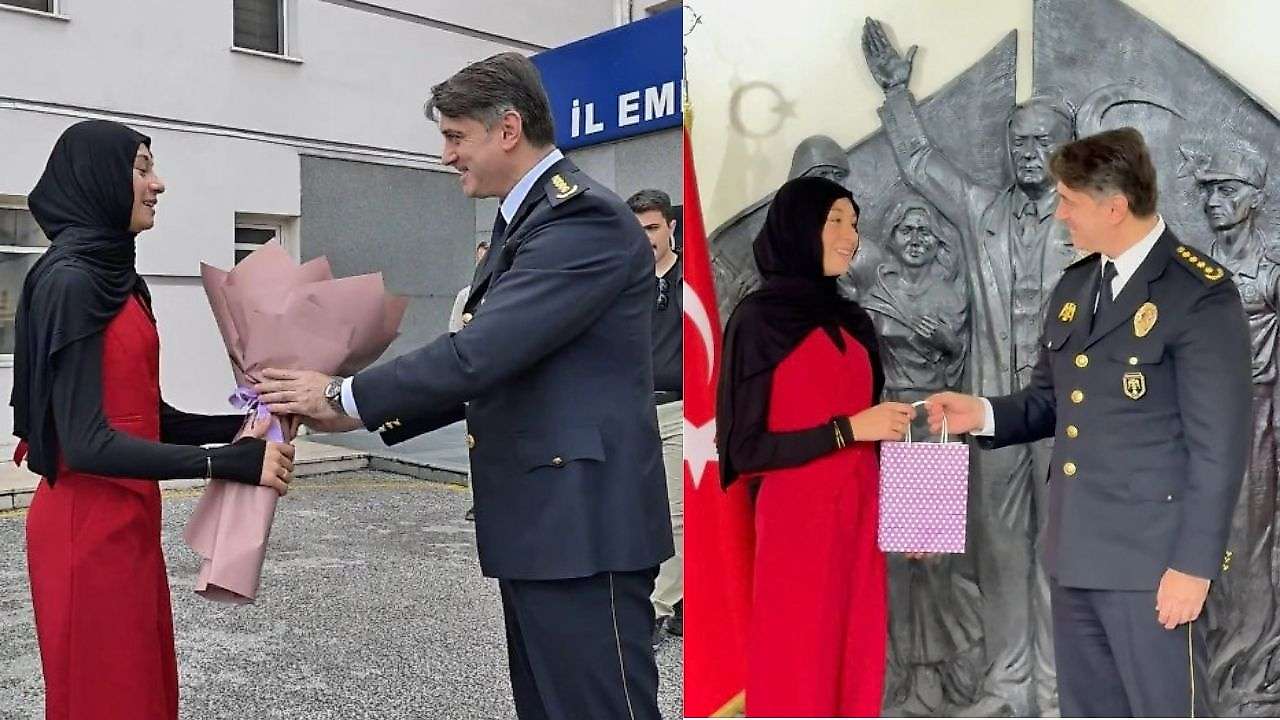 Konya Emniyet Müdürü Koç, şehidin şampiyon kızını ağırladı