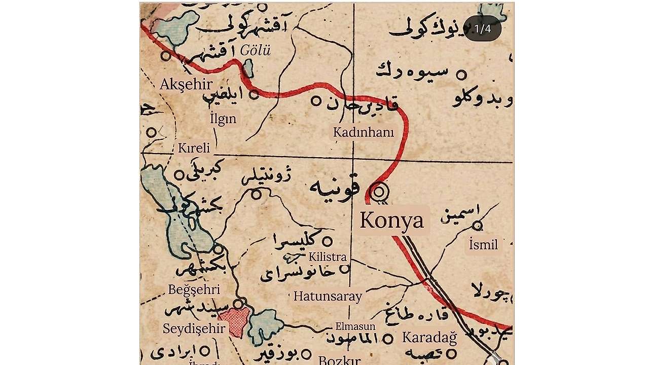 Konya'nın Akdeniz'e kıyısı çıktı! 160 yıllık harita görenleri şaşırttı
