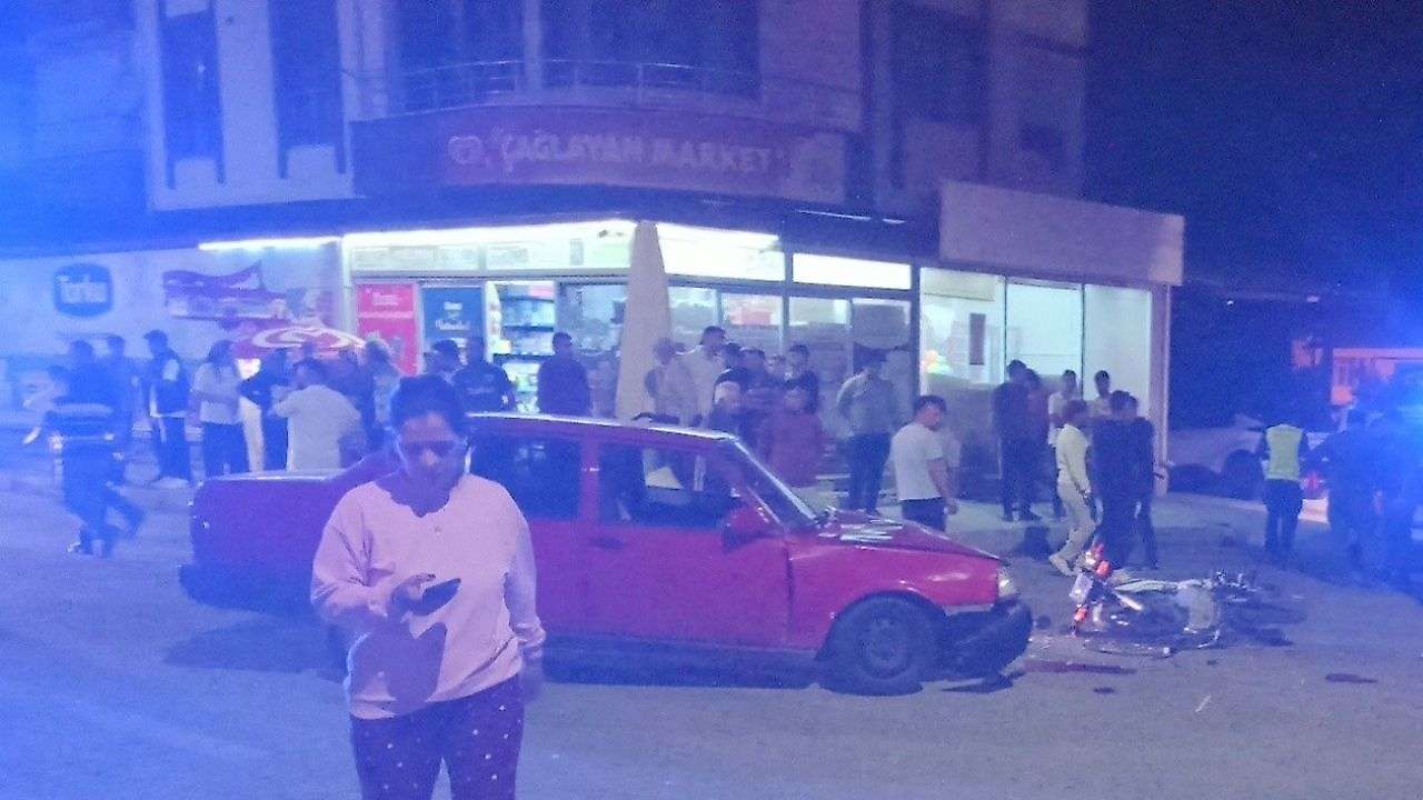 Konya'da otomobil ile motosiklet kazası, yaralılar var