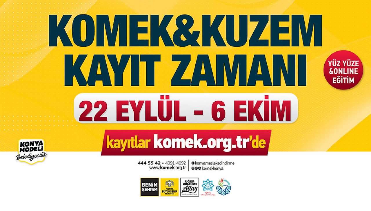 Konya'da KOMEK ve ASEM kayıtları için tarih belli oldu