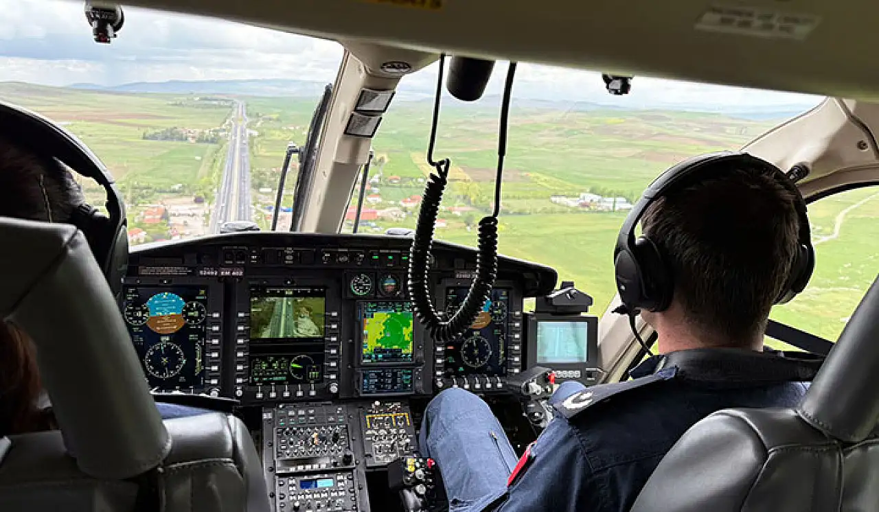 Ankara-Konya yolunda trafiğe havadan takip