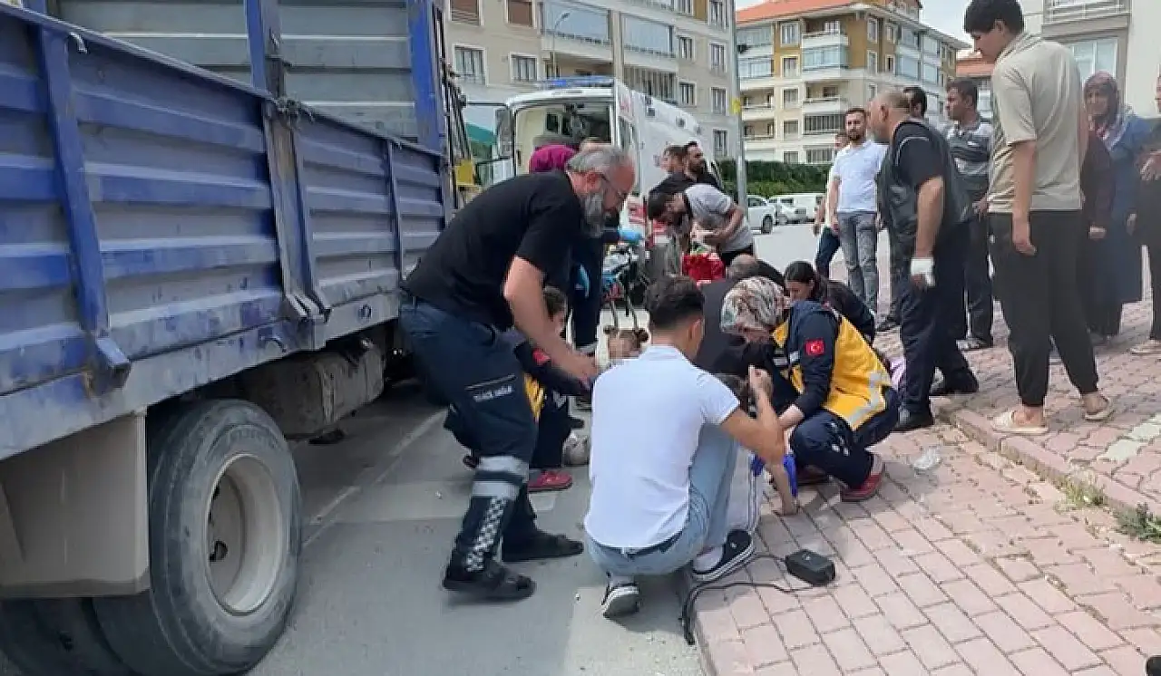 Konya'da kamyonetin altında kalan çocuklar kameraya yansıdı!