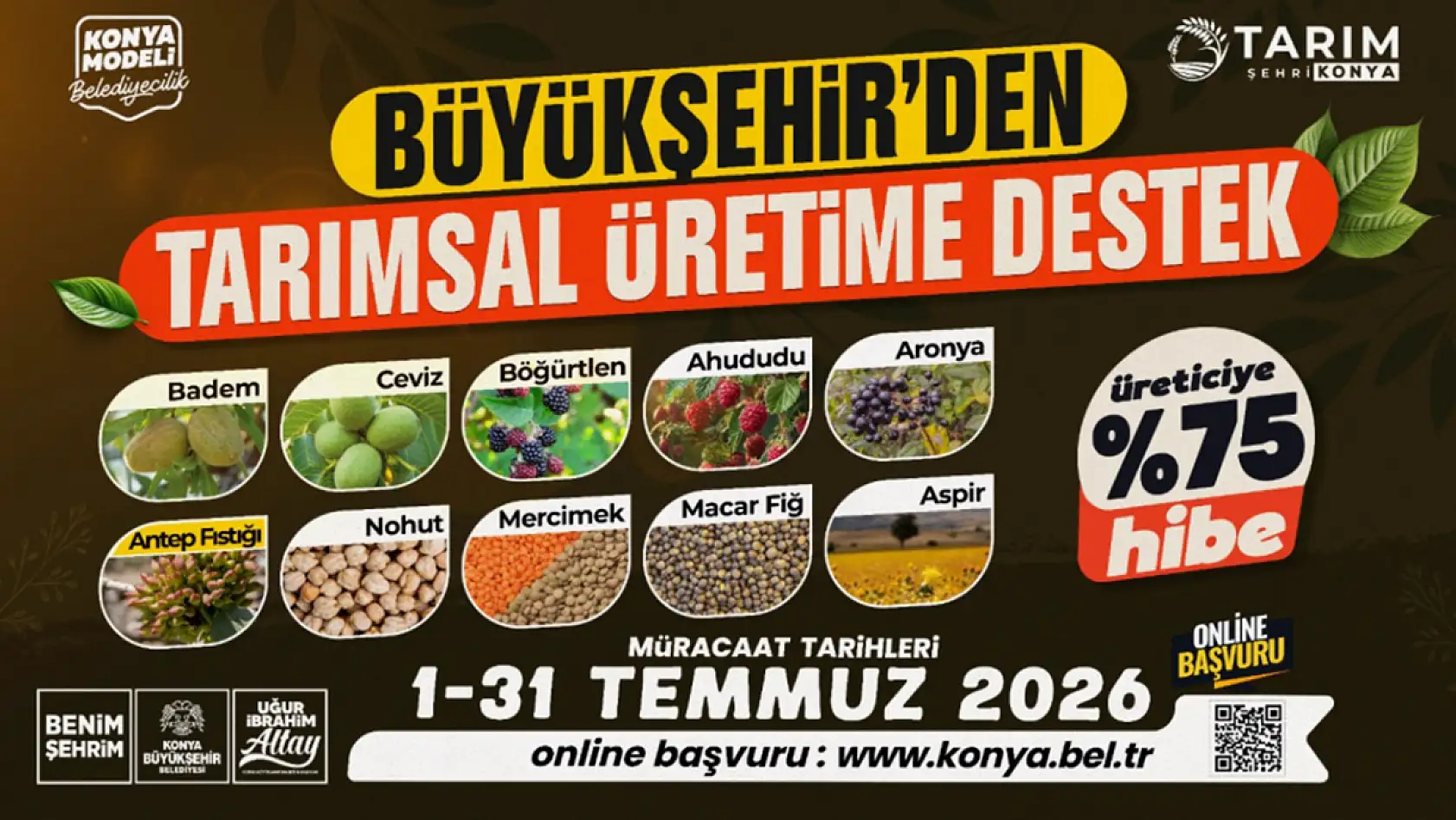 Konyalı çiftçiye müjde: Yüzde 75 hibe destek başvuruları başlıyor