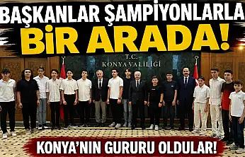 Başkanlar, 17 şampiyon öğrenciyle buluştular