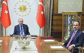 Cumhurbaşkanı Erdoğan, Başkan Altay'ı külliyede kabul etti