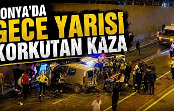 Konya'da alt geçitte zincirleme kaza