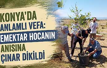 Konya'da anlamlı vefa: Emektar hocanın anısına çınar dikildi
