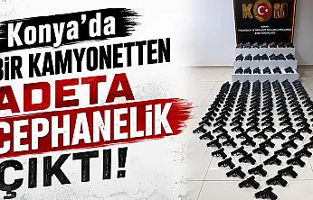 Konya'da bir kamyonetten adeta cephanelik çıktı!