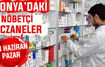 Konya'da bugün hangi eczaneler nöbetçi? 28 Haziran Pazar günü