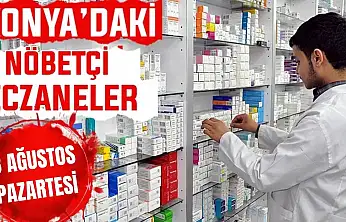 Konya'da bugün hangi eczaneler nöbetçi? 3 Ağustos Pazartesi günü