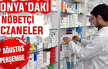 Konya'da bugün hangi eczaneler nöbetçi? 8 Ağustos Cuma günü