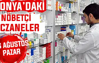 Konya'da bugün hangi eczaneler nöbetçi? 16 Ağustos Pazar günü