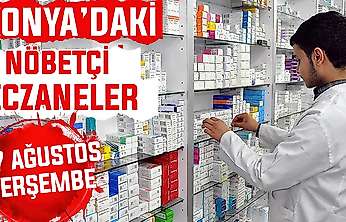 Konya'da bugün hangi eczaneler nöbetçi?  27 Ağustos Perşembe günü