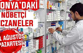 Konya'da bugün hangi eczaneler nöbetçi? 31 Ağustos Pazartesi günü
