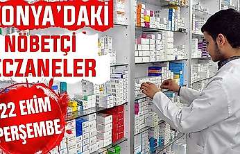 Konya'da bugün hangi eczaneler nöbetçi? 22 Ekim Perşembe günü
