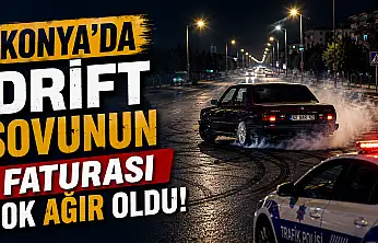 Konya'da drift şovunun faturası çok ağır oldu!
