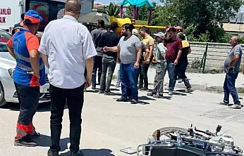 Konya'da korkutan çarpışma! Motosiklet beton mikserine böyle çarptı