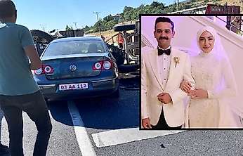 Konya'da makam aracına buğday yüklü römork çarptı: 4 yaralı