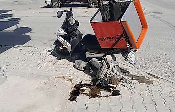 Konya'da otomobil ve motosiklet çarpıştı:!