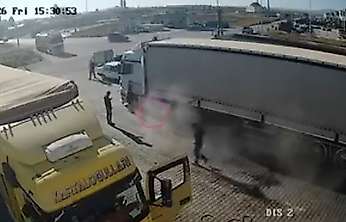 Konya'da tırın altında tamirat yaparken patlama yaşandı!