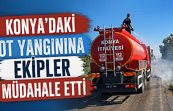 Konya'daki ot yangınına ekipler müdahale etti