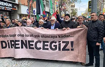 Konya'dan İsrail'e tepki, Filistin'e destek yürüyüşü