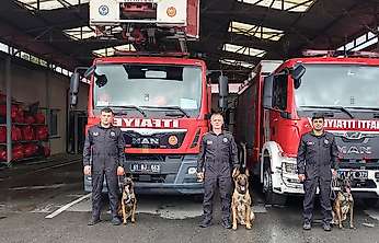 Konya itfaiyesi Trabzon'da K-9 eğitimine katıldı