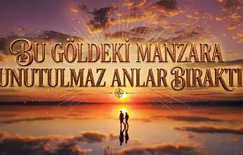 Konya sınırındaki gölde  kızıl manzara