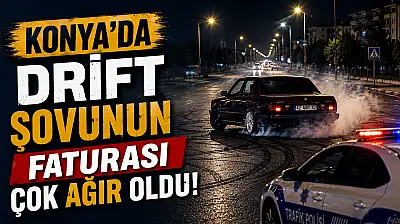 Konya'da drift şovunun faturası çok ağır oldu!
