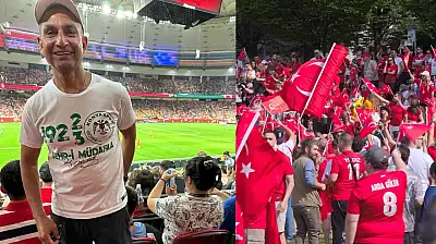 Millilere Konyaspor forması ile tribünden destek