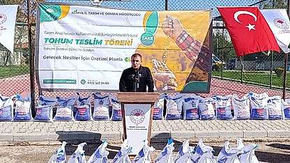 Beyşehir'de çiftçilere 30 ton mercimek tohumu dağıtıldı