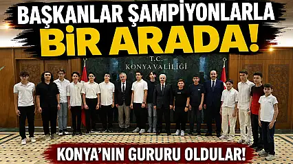 Başkanlar, 17 şampiyon öğrenciyle buluştular