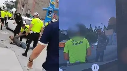 Fatih'te yabancı uyruklu şahıs polise bıçakla saldırdı! Kıl payı kurtuldu