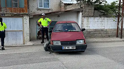 Konya'da 'dur' ihtarına uymadı, kaçarken kaza yaptı