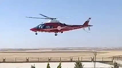Konya'da hava ambulansı rahatsızlanan hastanın yardımına yetişti