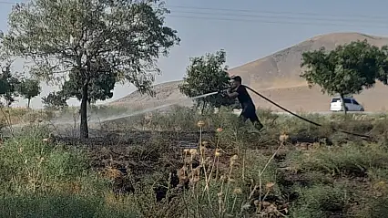 Konya'da ot yangını paniğe neden oldu