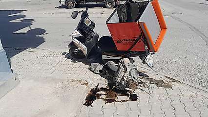 Konya'da otomobil ve motosiklet çarpıştı:!